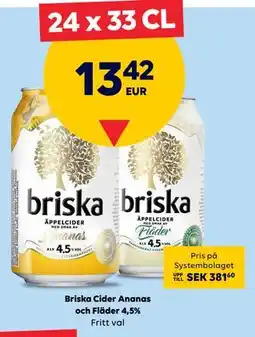 Border Shop Briska Cider Ananas och Fläder 4,5%, EUR 13.42 erbjuda
