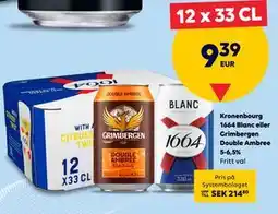 Border Shop Kronenbourg 1664 Blanc eller Grimbergen Double Ambree 5-6,5%, EUR 9.39 erbjuda