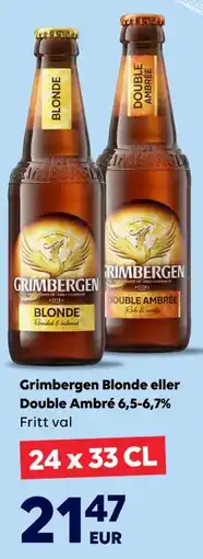 Border Shop Grimbergen Blonde eller Double Ambré 6,5-6,7%, EUR 21.47 erbjuda