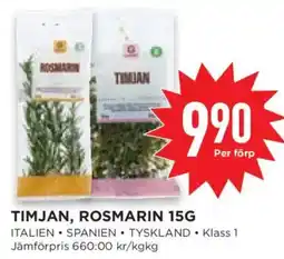 Willys Timjan, rosmarin erbjuda