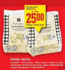 Willys Garant pasta erbjuda