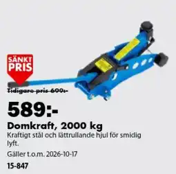 Biltema Domkraft 2000 kg erbjuda
