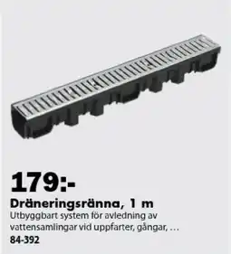 Biltema Dräneringsrännan, 1 m erbjuda