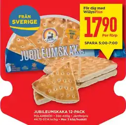 Willys Polarbröd jubileumskaka erbjuda