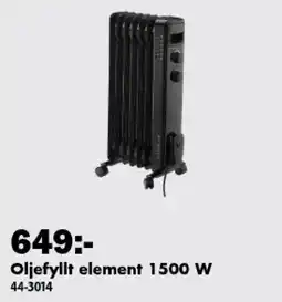 Biltema Oljefyllt element 1500 W erbjuda