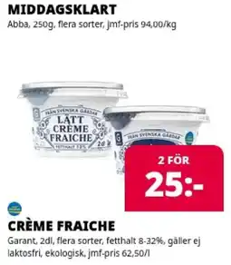 Tempo Abba crème fraiche erbjuda