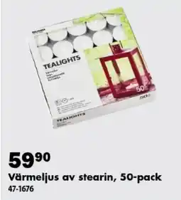 Biltema Tealights värmeljus av stearin erbjuda