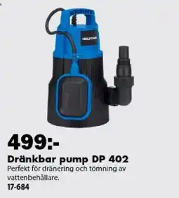 Biltema Miltoma dränkbar pump dp 402 erbjuda