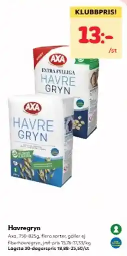 Hemköp Axa havregryn erbjuda