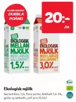 Hemköp Garant ekologisk mjölk erbjuda