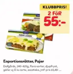 Hemköp Enportionsrätter, Pajer erbjuda