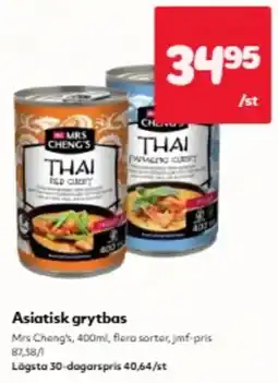 Hemköp Mrs Cheng's asiatisk grytbas erbjuda