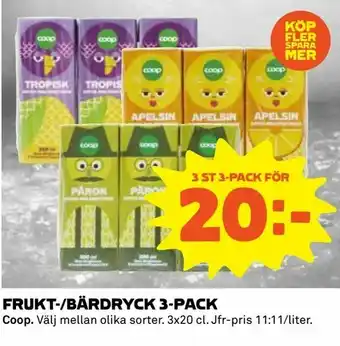Coop Extra Frukt-/bärdryck 3-pack erbjuda