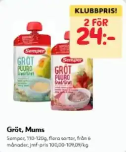 Hemköp Semper Gröt, Mums erbjuda