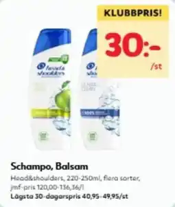 Hemköp Head&shoulders schampo, balsam erbjuda