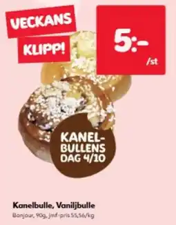 Hemköp Kanelbulle, Vaniljbulle erbjuda