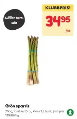 Hemköp Grön sparris erbjuda