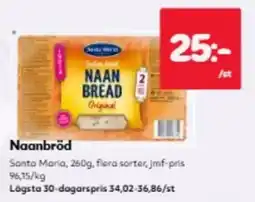 Hemköp Santa Maria Naan Bread erbjuda