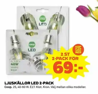 Coop Forum LJUSKÄLLOR LED 2-PACK erbjuda