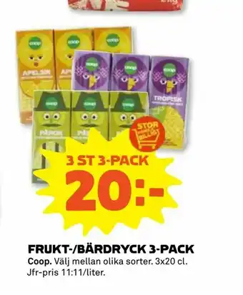 Coop Forum Frukt-/bärdryck 3-pack erbjuda