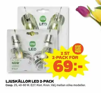 Stora Coop Ljuskällor led 2-pack erbjuda