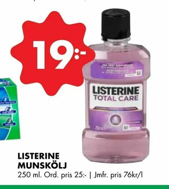ÖoB Listerine munskölj erbjuda