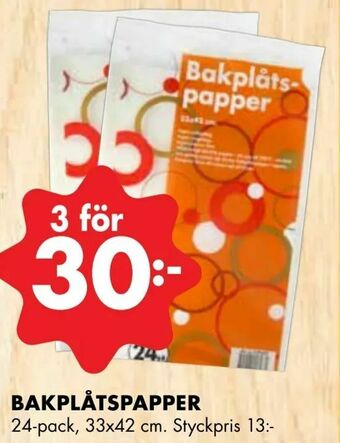 ÖoB Bakplåtspapper erbjuda