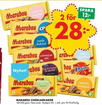 ÖoB Marabou chokladkakor erbjuda