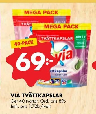 ÖoB Via tvättkapslar erbjuda