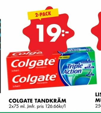 ÖoB Colgate tandkräm erbjuda