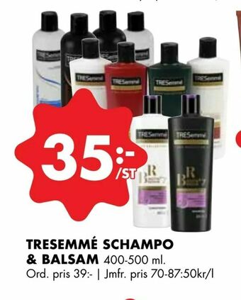 ÖoB Tresemmé schampo & balsam erbjuda