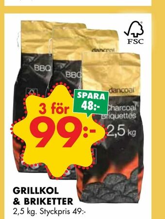 ÖoB Grillkol & briketter erbjuda