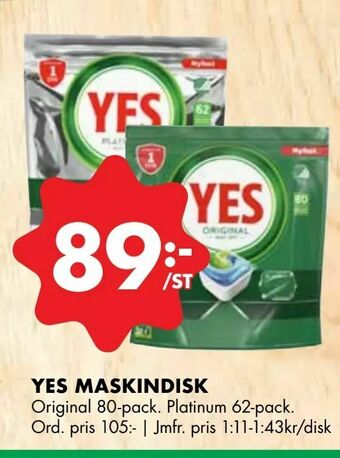 ÖoB Yes maskindisk erbjuda