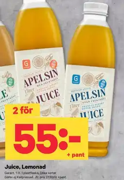 City Gross Garant juice lemonad erbjuda