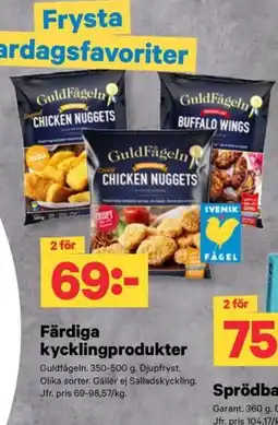 City Gross Guldfågeln färdiga kycklingprodukter erbjuda