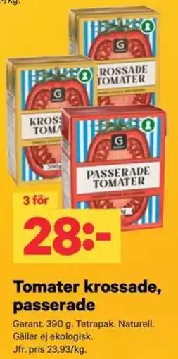 City Gross Garant tomater krossade, passerade erbjuda