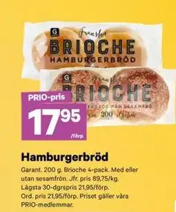 City Gross Garant hamburgerbröd erbjuda