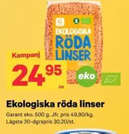 City Gross Garant Ekologiska röda linser erbjuda