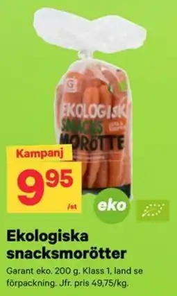 City Gross Garant ekologiska snacksmorötter erbjuda