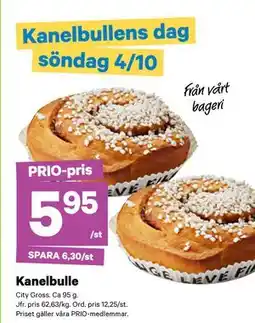City Gross Kanelbulle, Pris i appen erbjuda