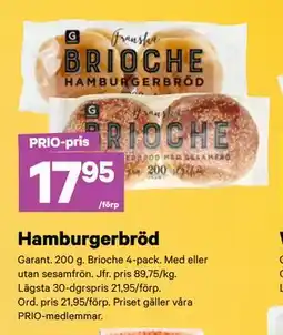 City Gross Hamburgerbröd, Pris i appen erbjuda