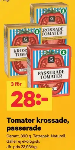 City Gross Tomater krossade, passerade erbjuda