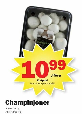 Pekås Champinjoner erbjuda
