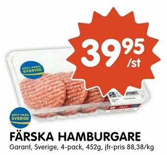 Tempo Färska hamburgare erbjuda