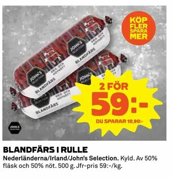 Coop Blandfärs i rulle erbjuda