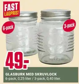 ÖoB Glasburk med skruvlock erbjuda