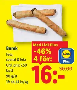 Lidl Burek Feta, spenat & feta erbjuda