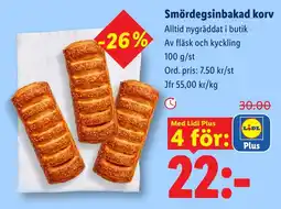 Lidl Lidl Smördegsinbakad korv erbjuda