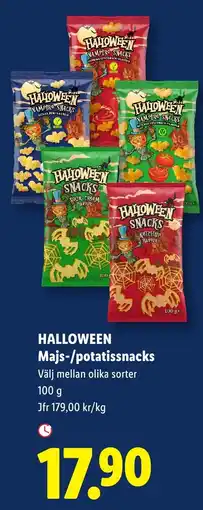 Lidl Halloween Majs-/potatissnacks erbjuda