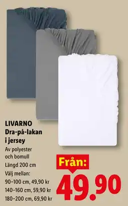 Lidl Livarno dra-på-lakan i jersey erbjuda
